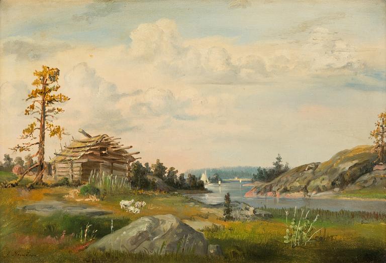 Johan Knutson, oil on board, signed.