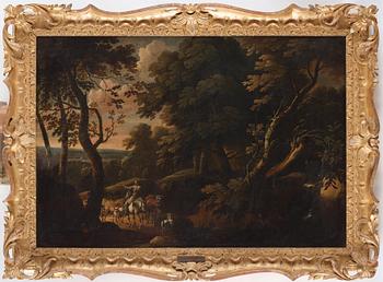Jacques d'Arthois Attributed to, Landscape with a cowherd.