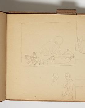 GÖSTA ADRIAN-NILSSON, sketchpad, 1920/30's, by the artist's own hand inscribed GAN with indian ink on the cover.