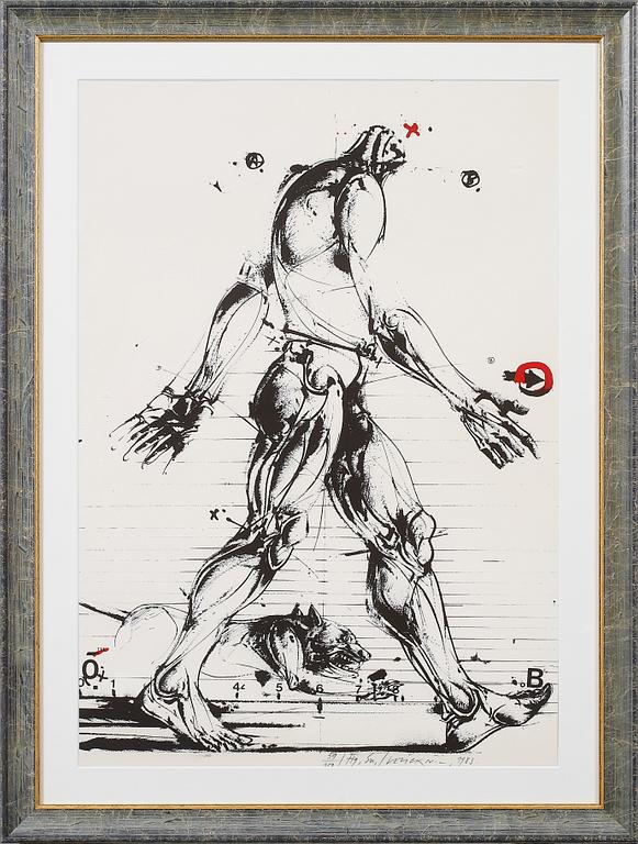 VLADIMIR VELICKOVIC, färglitografi, signerad och numrerad 59/100? och daterad 1983.