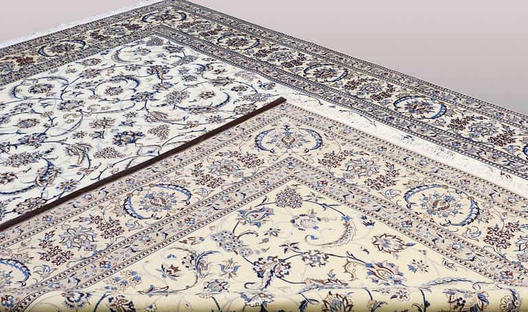 A CARPET, Nain part silk, s.k 9 LAA, ca 396 x 290 cm.