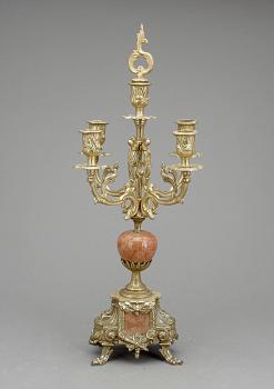 KANDELABER, brons och sten, 1900-talets första hälft.