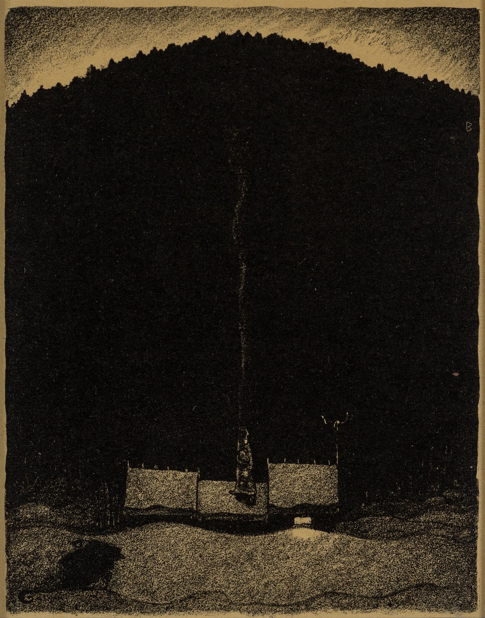 John Bauer, litografi, ur sviten: "Troll". Signerad B i trycket.