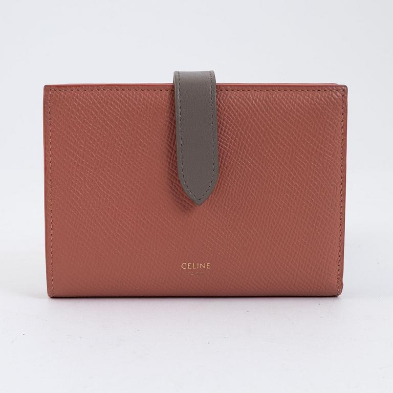 Céline, a two-tone calfskin 'Medium Strap Wallet', 2020.