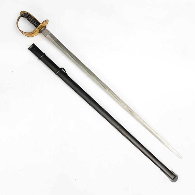 A Swedish cavalry sabre 1893 pattern, with scabbard.