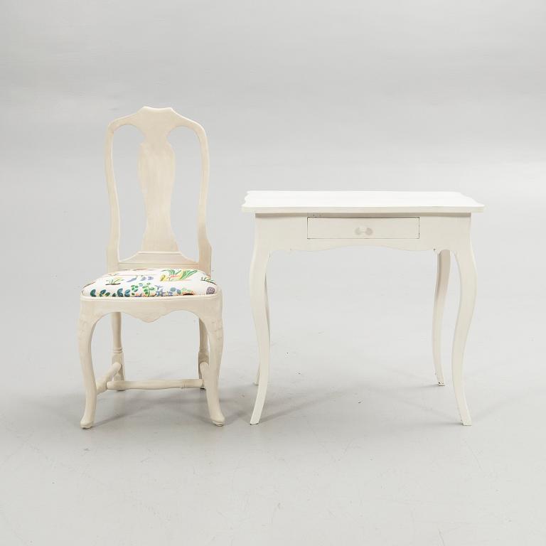 Ladies' writing desk with chair, Rococo style.