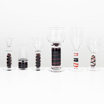 Erik Höglund, a 72 pieces glass service, Studioglas Strömbergshyttan, Sweden 1990.