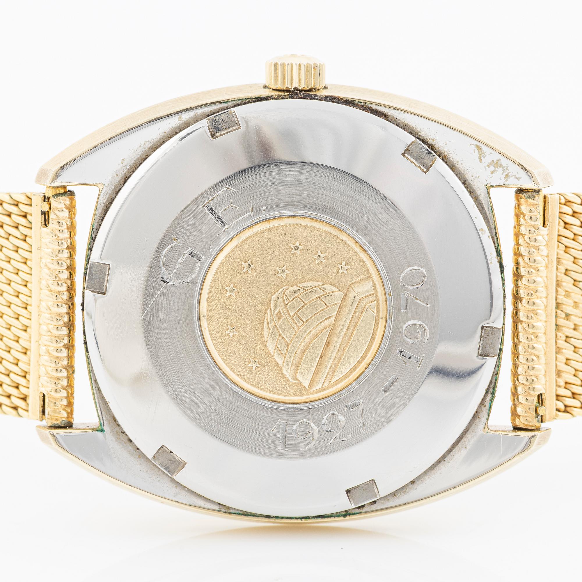 Omega, Constellation, "C", "Linen Dial", wristwatch, 35 mm.