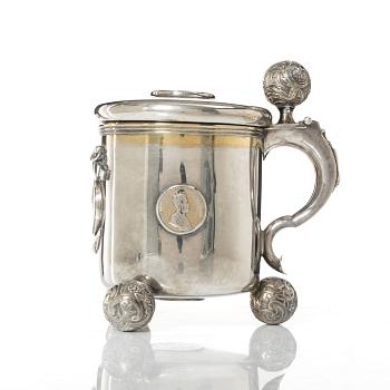A Swedish parcel gilt silver tankard, mark of Johan Westerlind, Malmö 1896.