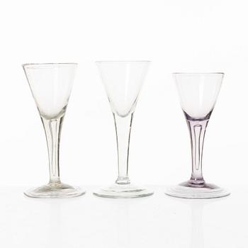 Pointed glasses, similar, 6 pcs, 18th century.