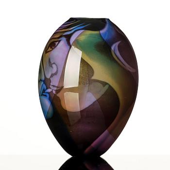 Eva Englund, a graal glass vase, Orrefors, 1986.