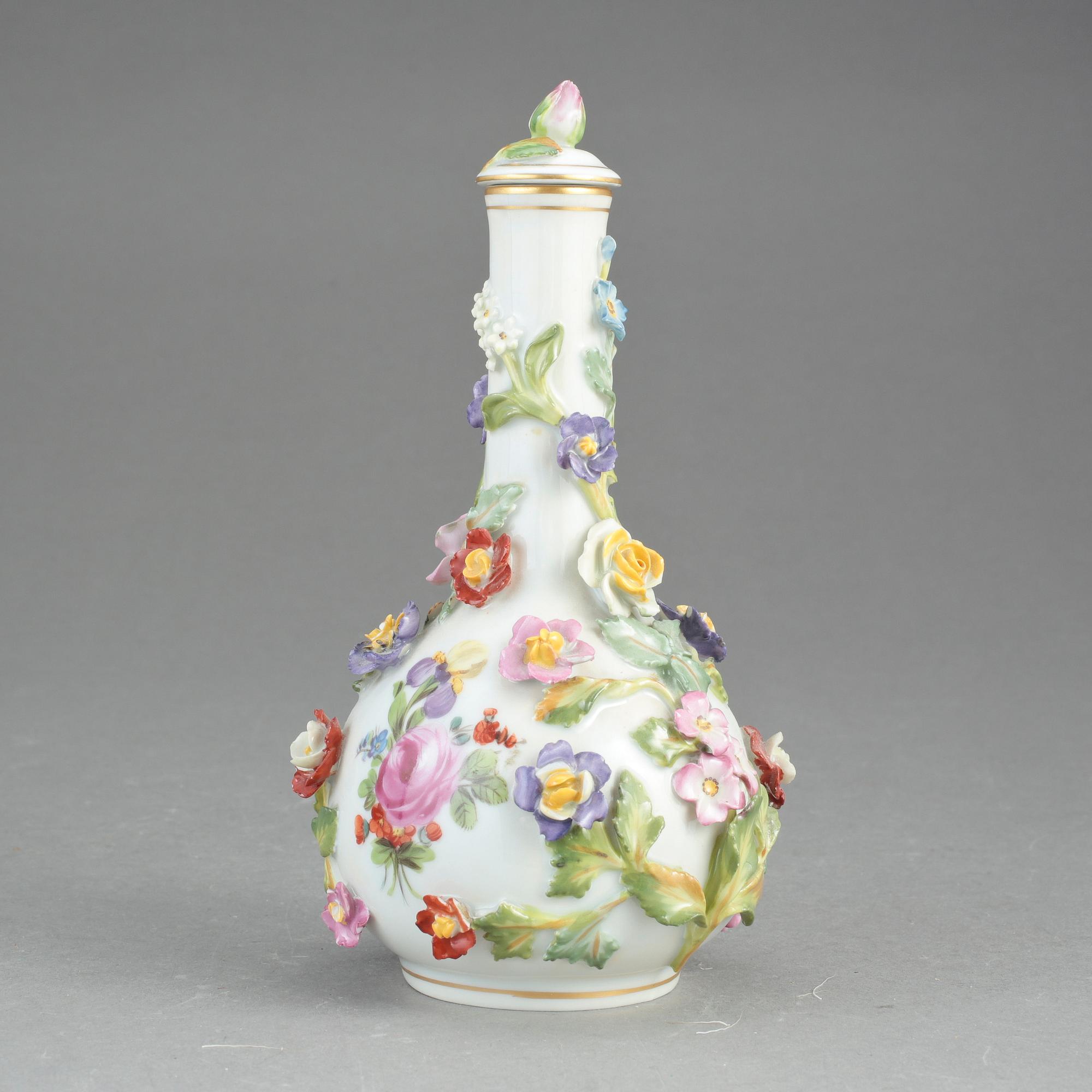 FLASKA, Porslin, Dresden, 1900-talets första hälft.