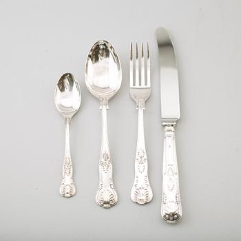 BESTICK, 24 delar, silver, 1900-talets andra hälft. Total vikt med stålblad ca 1159 g.