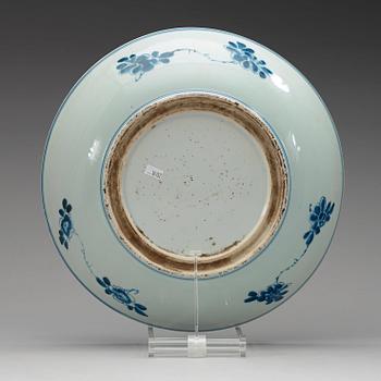 A blue and white charger, Kangxi (1664-1722).