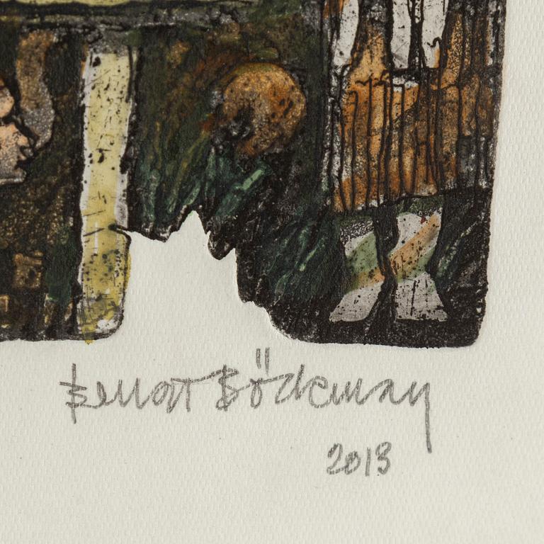 BENGT BÖCKMAN, etching with watercolour, signed and dated 2013.