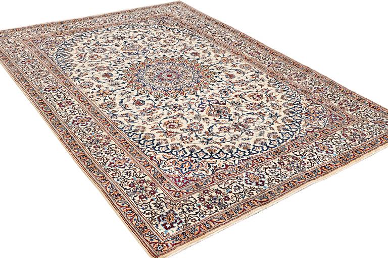 A part silk Nain carpet, 9LA, c. 335 x 245 cm.