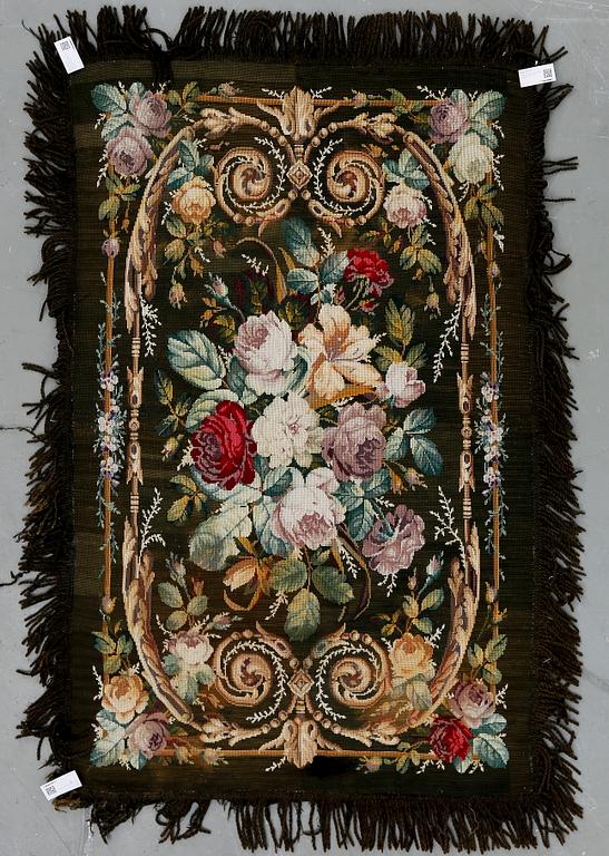 BRODERI, 1800-talets andra hälft. Ca 192x117 cm.