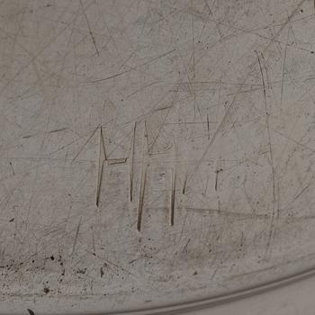 Twelve second half of the 20th Century silver plated plates by Lundtofte, Denmark.