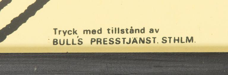 Tove Jansson, poster, Bull's Presstjänst, Art Work Shop, 1960s.