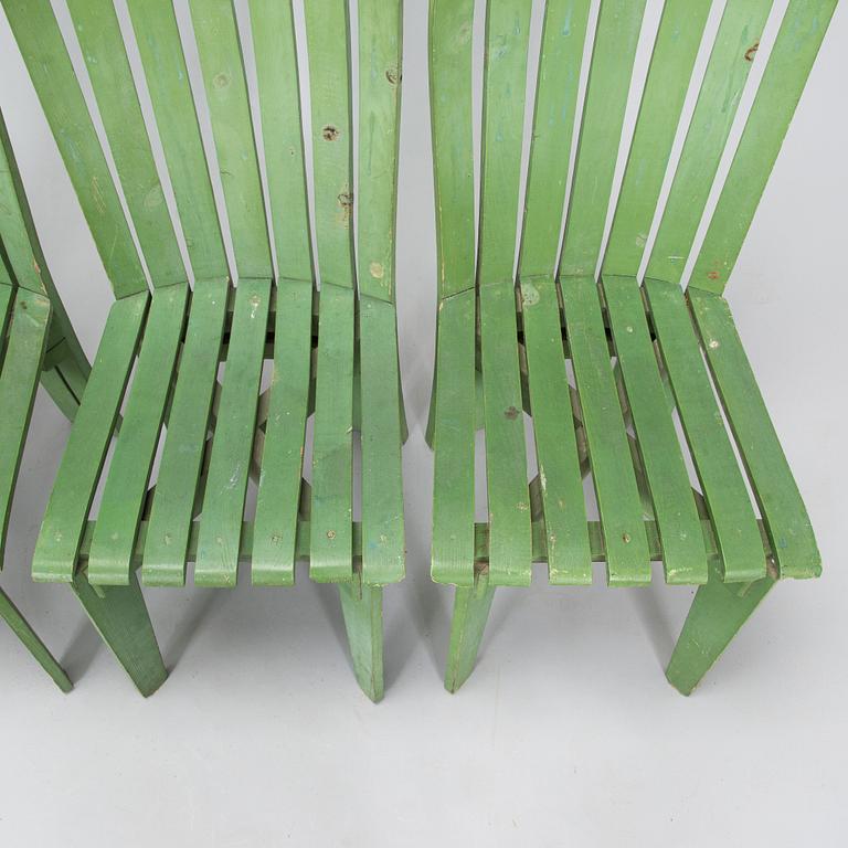 Alvar & Aino Aalto, Four early 1950s 'Aurinko' (Sun-serial) garden chairs, model 910  for O.Y. Huonekalu- ja Rakennustyötehdas A.B.