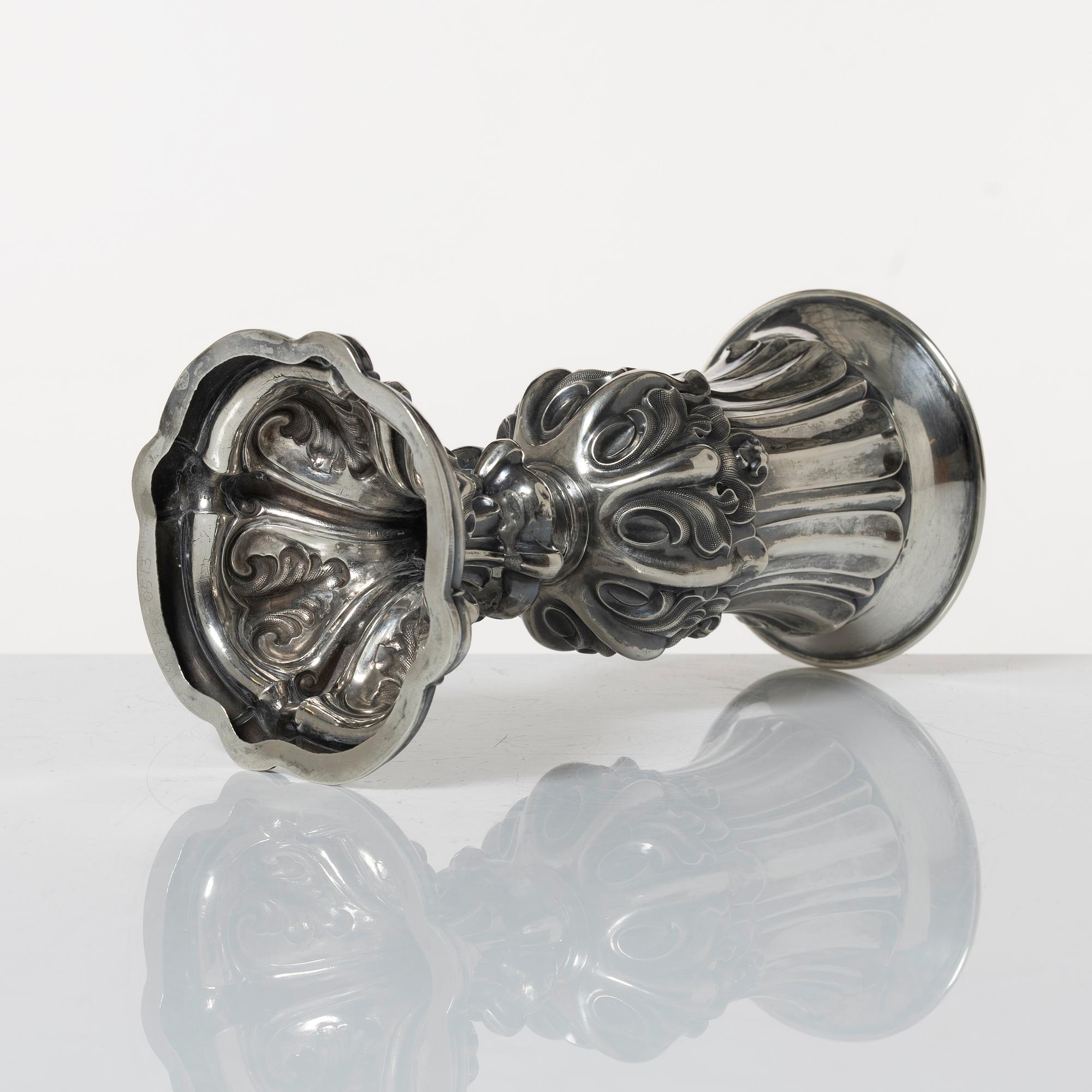 A silver goblet, possibly German, 19th Century.