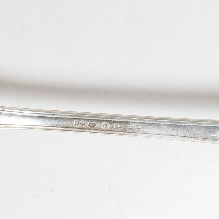 Three Swedish silver serving spoons, Stockholm, marks of G Möllenborg 1824 and G Folcker 1828-1834.