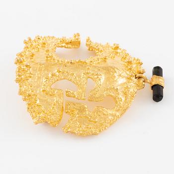 Björn Weckström brooch 18K gold with tourmaline "Inkasol", for Lapponia.