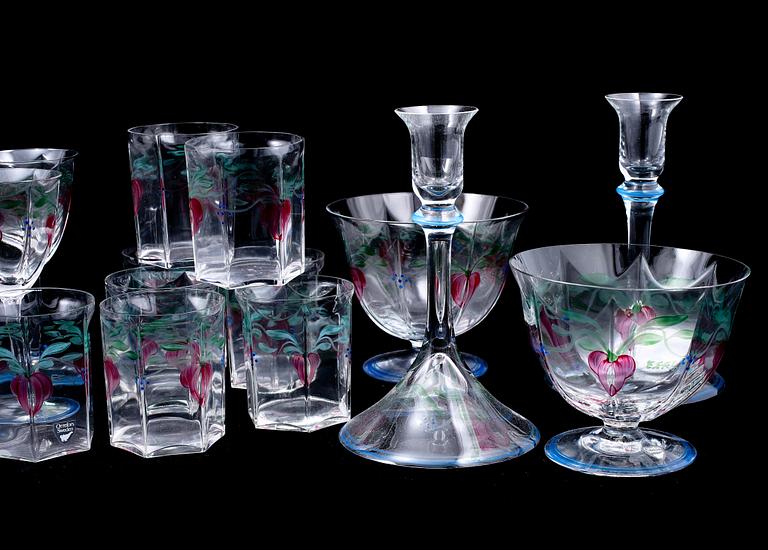 GLASSERVIS, 29 delar "Maja", Eva Englund, Orrefors, sent 1900-tal.