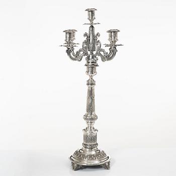 Candelabrum, silver, Isaac (Icek) Ehrlich, Warsaw, circa 1900.