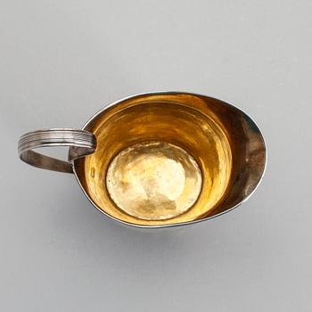 GRÄDDKANNA, empire, otydlig mästarstämpel, Sverige 1816. Vikt ca 130 gram.