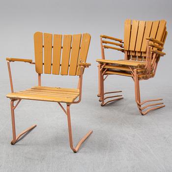 Four garden chairs, mid 20th century.