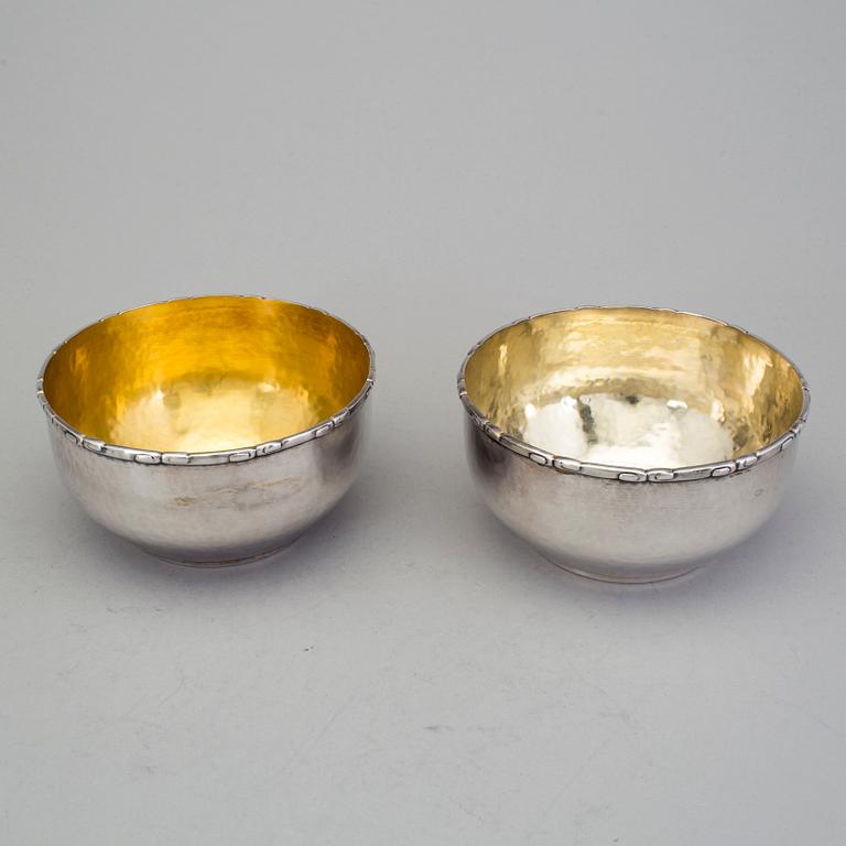 CHRISTIAN HEISE, Möinichen, Köpenhamn 1918, Skålar, 12 st, silver.