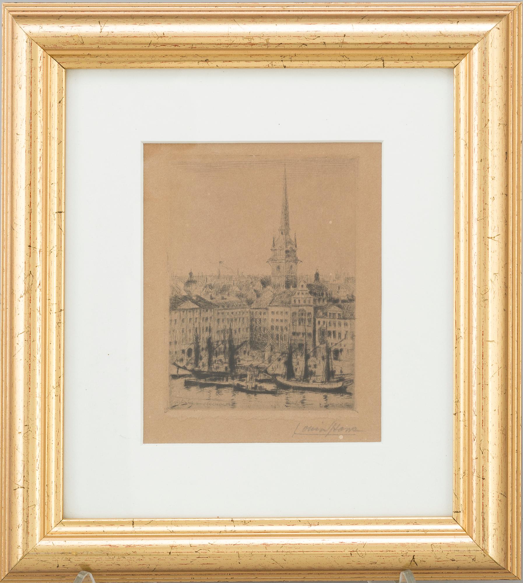 LOUIS SPARRE, etching, signed and dated 1929 in plate.