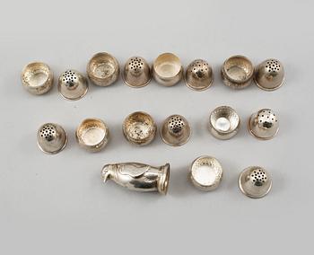 SALTKAR, 8+1 st, silver, 1900-talets första hälft/mitt, vikt 106 g.