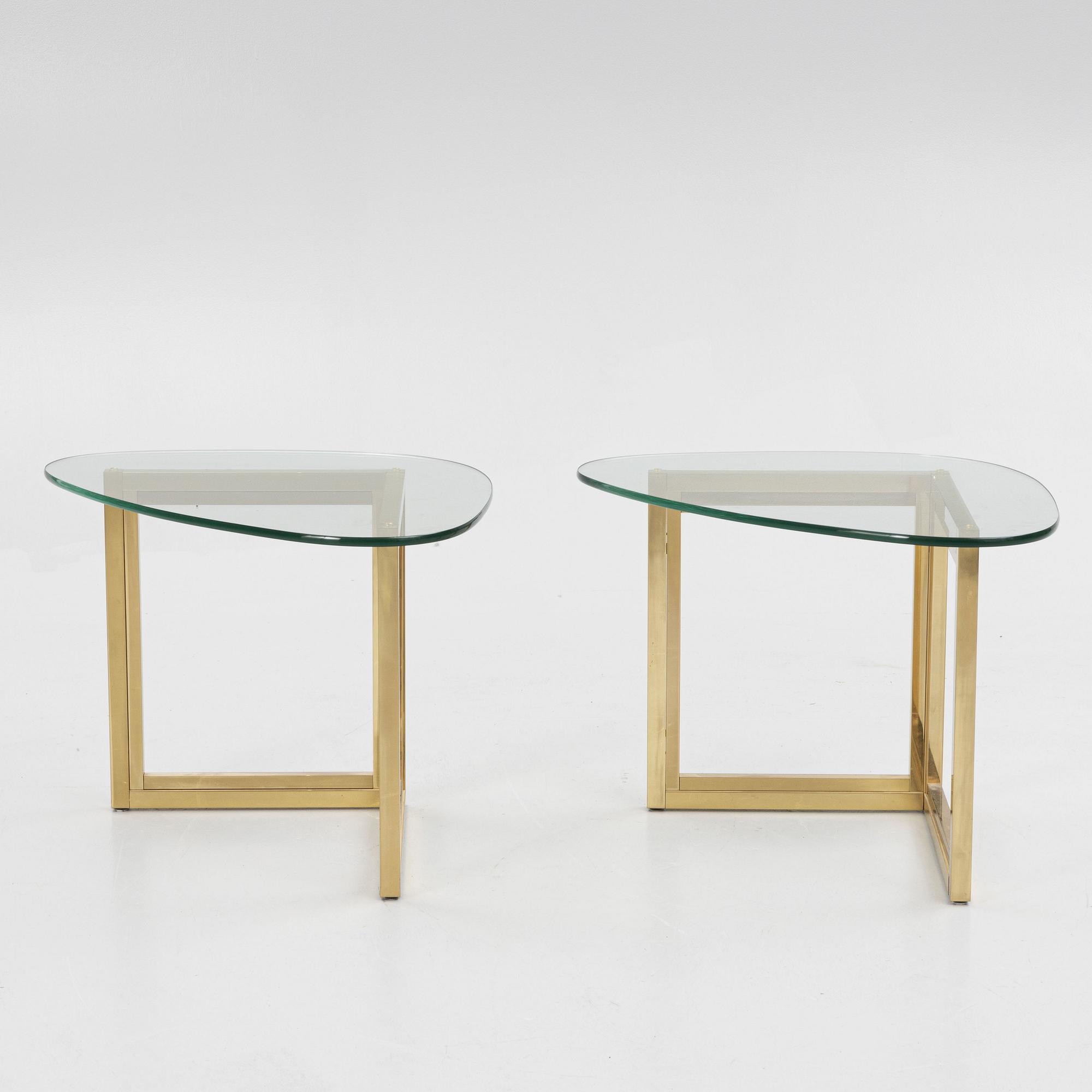 A pair of custom-made sidetables, circa 1990.