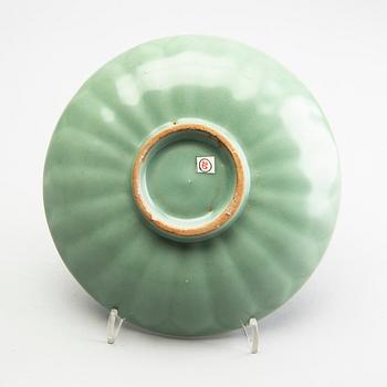 A celadon glazed dish, Ming dynasty (1368-1644).