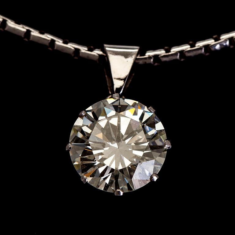 Riipus, briljanttihiottu timantti 3,60 ct, 18K valkokultaa.