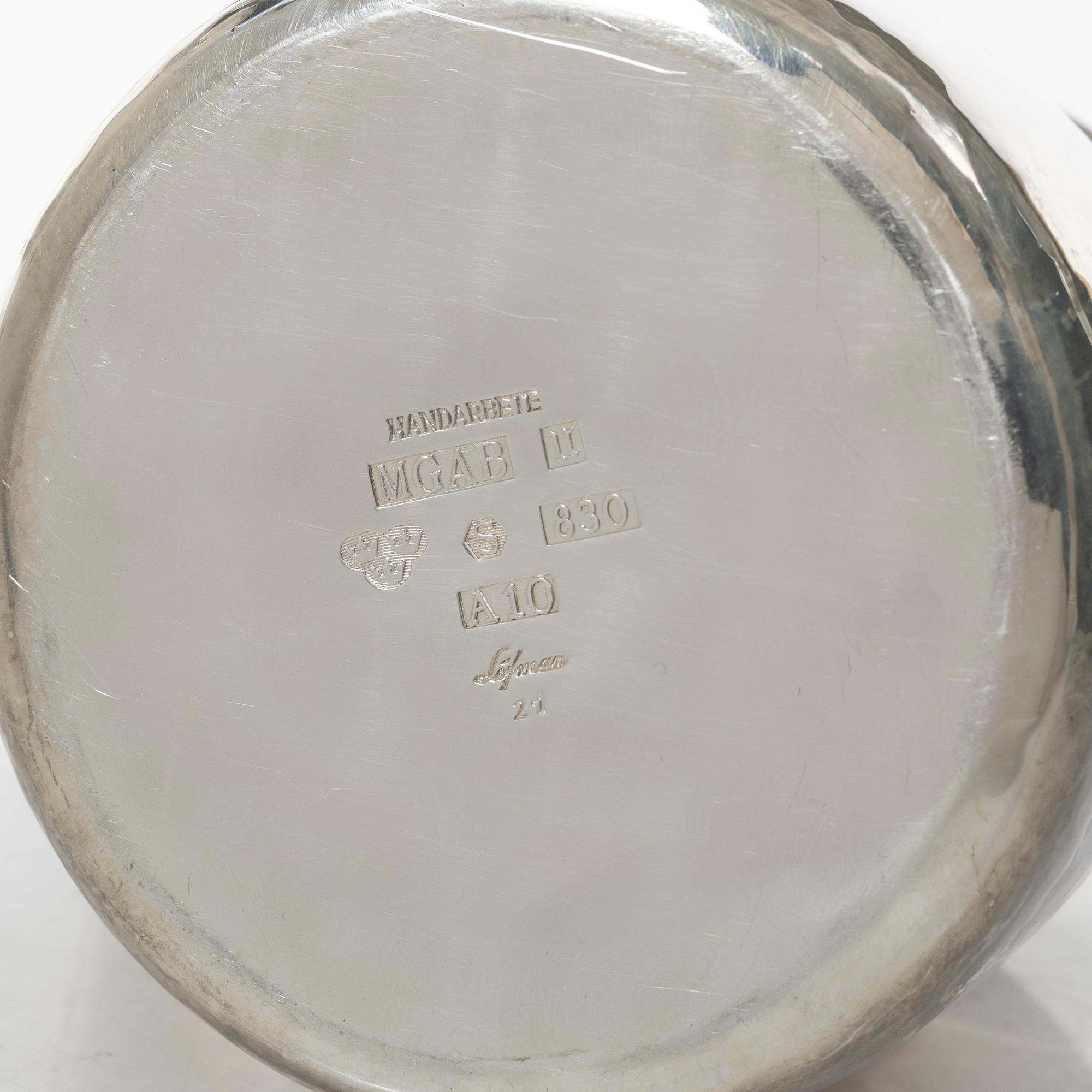 Eric Löfman, coffee pot, silver, MGAB, Uppsala 1975.