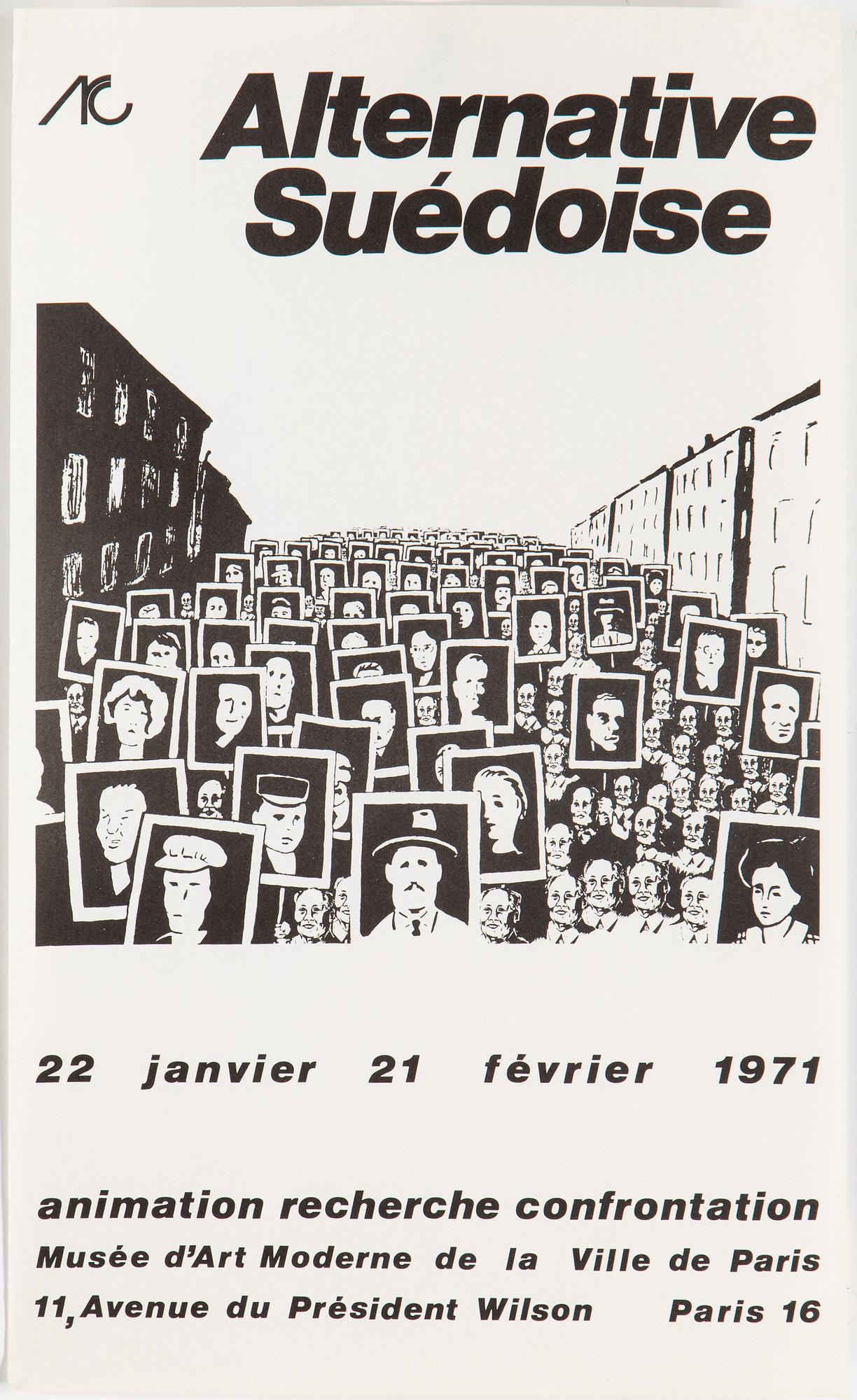 AFFISHER, 9 st, 1960-90s. Bla en multipel av Oscar Reutersvärd, signerad och numrerad 15/60.