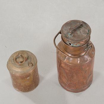 Two 19th century copper jars.