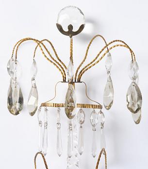 Vägglystrar, ett par, för två ljus, 1800-tal, Louis XVI-stil.