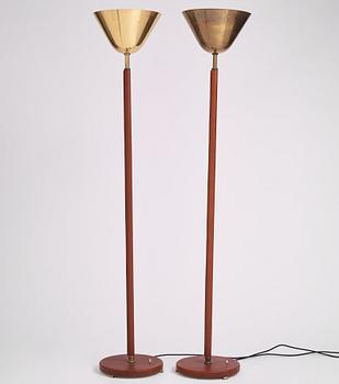 Carl-Axel Acking, a pair of floor lamps model "2646", Bröderna Malmströms Metallvarufabrik, Malmö 1940s-50s.