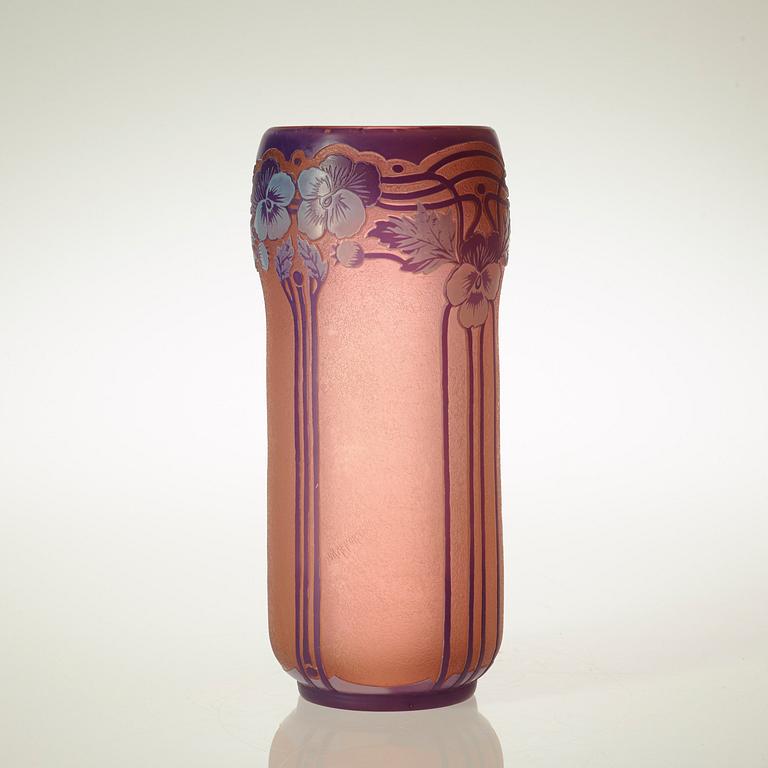 A Fritz Blomqvist Art Nouveau cameo glass vase, Orrefors 1915.