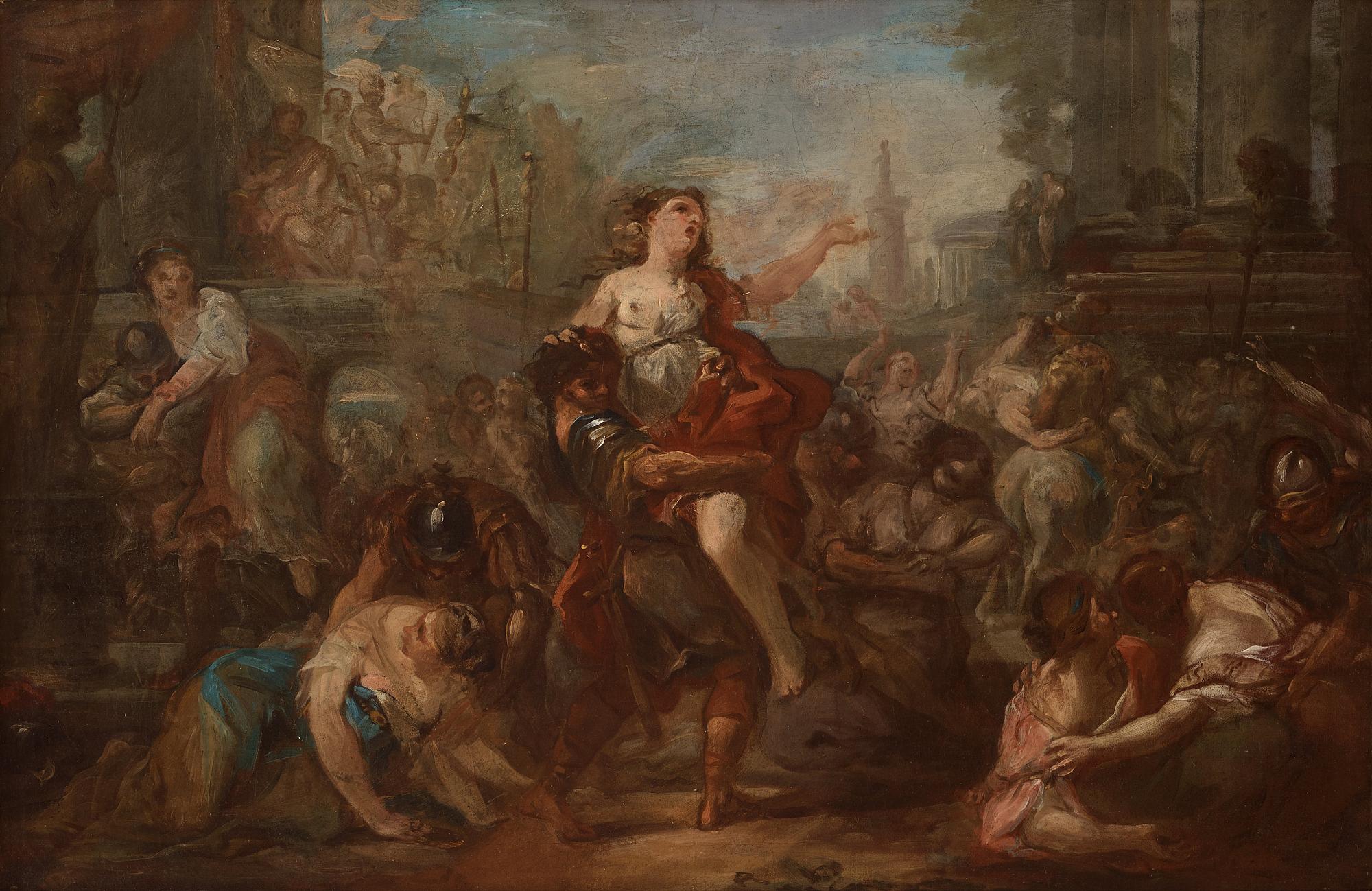 Joseph-Marie Vien Tillskriven, "Sabinskornas bortrövande".