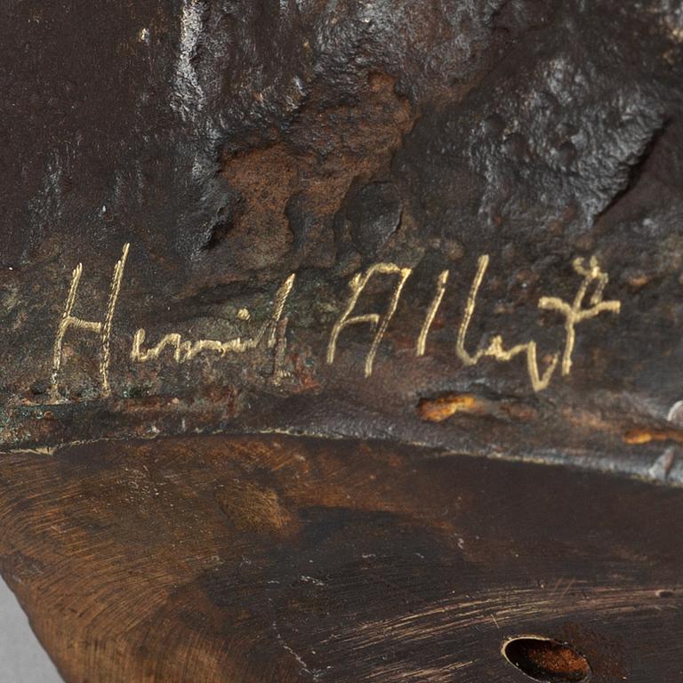 Henrik Allert, skulptur, brons, signerad. Höjd 7 cm.