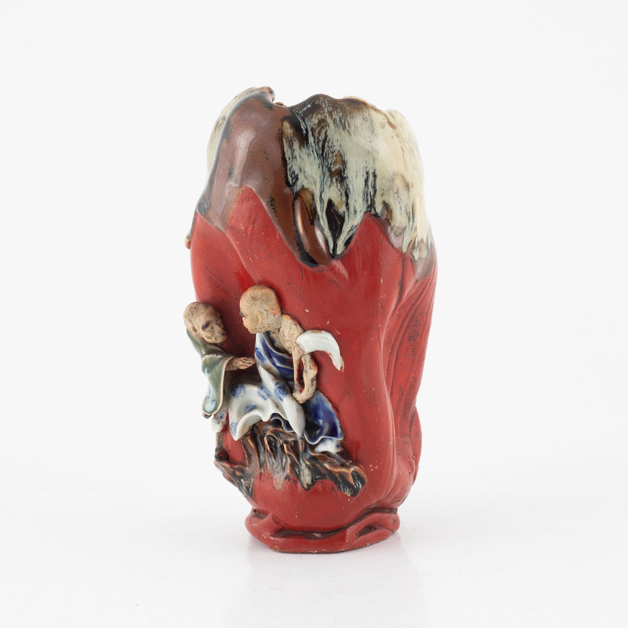 A Japanese 'sumida ware' vase, signed Koko, Meiji.
