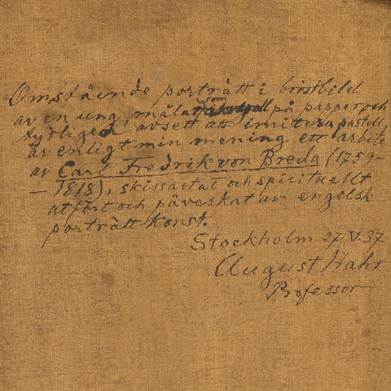 Carl Fredrik von Breda, attributed to, watercolour on paper/canvas.