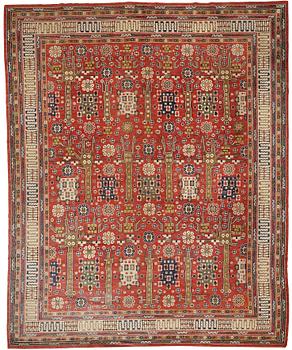 Märta Måås-Fjetterström, A carpet, "Röda trädgårdsmattan", knotted pile, ca 442-448,5 x 360-367 cm, signed AB MMF.