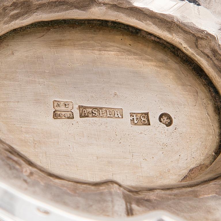 TESERVIS, 3 DELAR, silver, St Petersburg, mitten av 1800-talet.