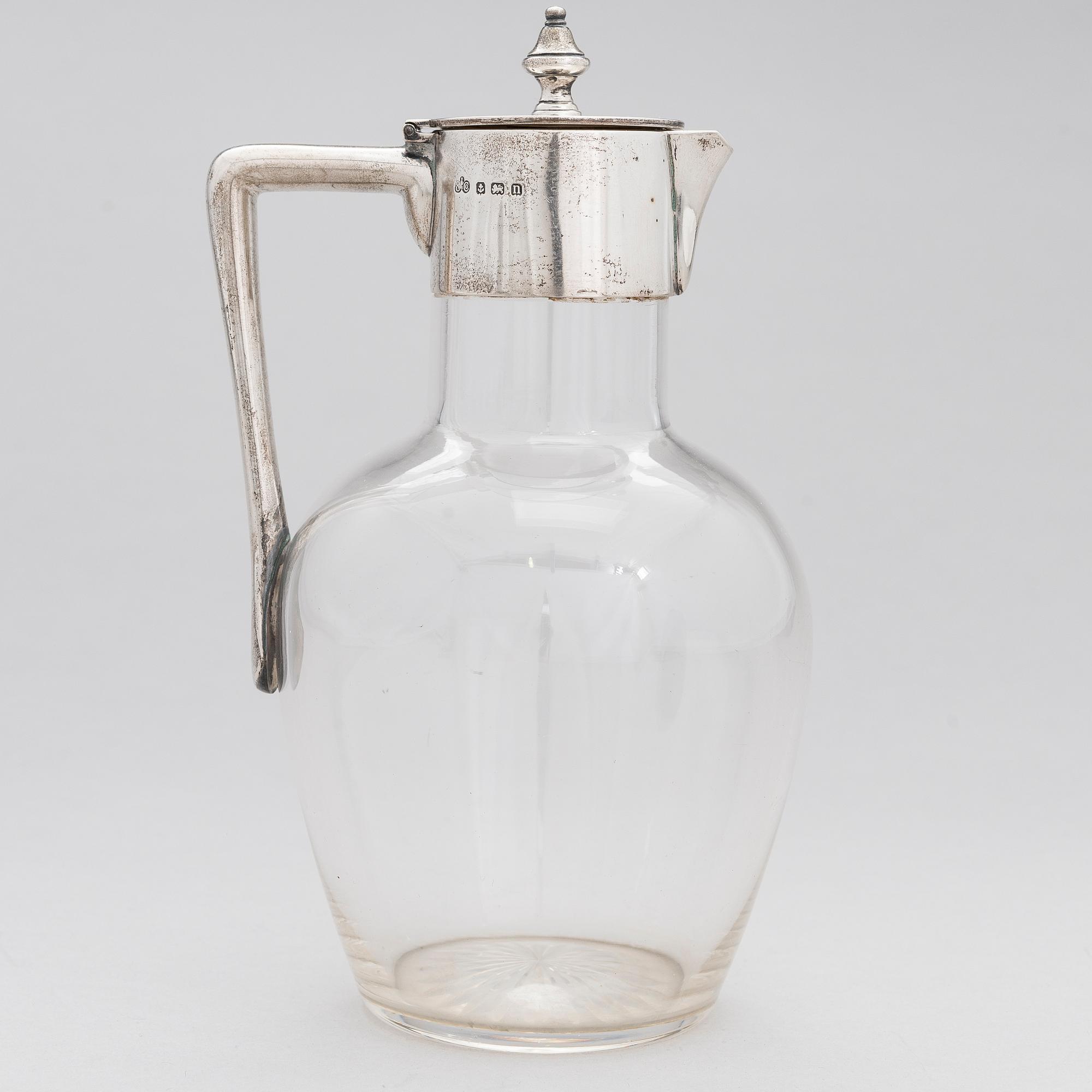 VINKARAFF, sterling silver och glas, Elkington & Co, Birmingham, England 1912.
